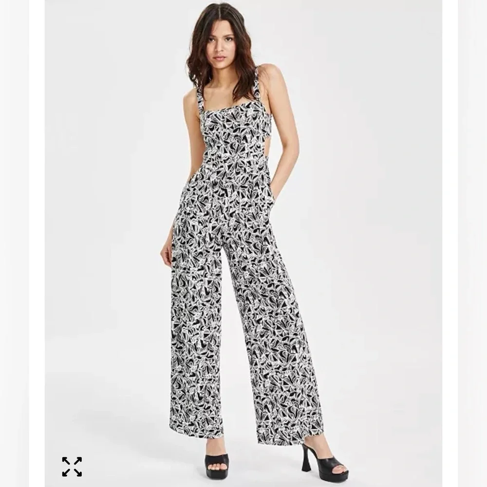 Bar III Abstract Cutout Jumpsuit - Picture 1 of 10